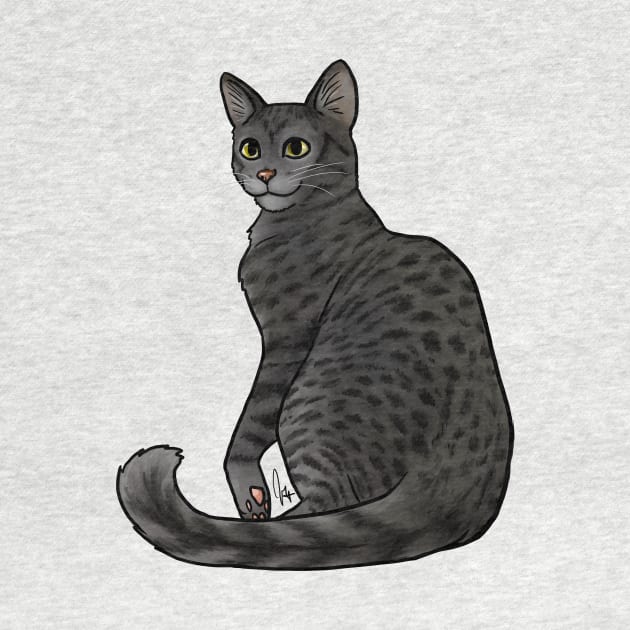 Cat - Egyptian Mau - Black Smoke by Jen's Dogs Custom Gifts and Designs